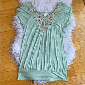 Forever 21 green shimmer tunic